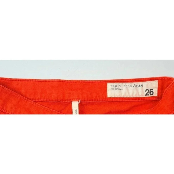 Rag & Bone Women's Skinny Jean Leggings Size 26 Fire Engine Red Stretch Pockets - Picture 4 of 5
